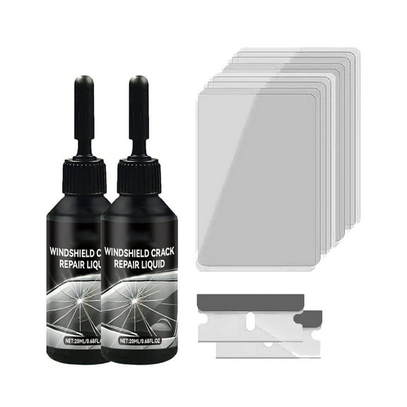SNGMN Windshield Crack Repair Kit - 40ml Auto Glass Repair Fluid for Chips & Cracks - UV Resistant & Waterproof - Includes Curing Films & Blades