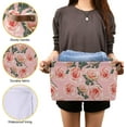 thumbnail image 7 of GZHJMY Floral Beautiful Pink Pastel Rose Storage Bin for Toy Storage Basket Dirty Clothes Sundries Office Home Closet Shelf Cube Box Waterproof Laundry Basket Collapsible Organizer, 7 of 7