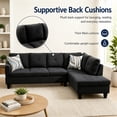 thumbnail image 6 of Aukfa 97" Classic Sectional Sofa 4 Seat L shape Couch with Oversized Right Chaise for Living Room, 2Pillows, Linen, Black Gray, 6 of 8