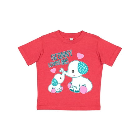 

Inktastic Granny Loves Me-cute elephants Gift Toddler Boy or Toddler Girl T-Shirt