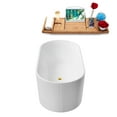 thumbnail image 5 of 67" Streamline G-53-232-GLD Soaking Glossy White Freestanding Tub and Tray With Internal Drain in Polished Gold, 5 of 6