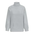 thumbnail image 4 of FAIWAD Chandail à Col Roulé pour Femmes Manches Longues Tricoté Côtelé chandail Tendance Basique, 4 of 6