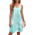 thumbnail image 1 of Sexy Dance Robe Midi pour Femme, Coupe Évasée, Débardeur, Gilet, Robes Sans Manches, Été, Plage, Robe d'Été Confortable, Col Rond, Vert, M, 1 of 4