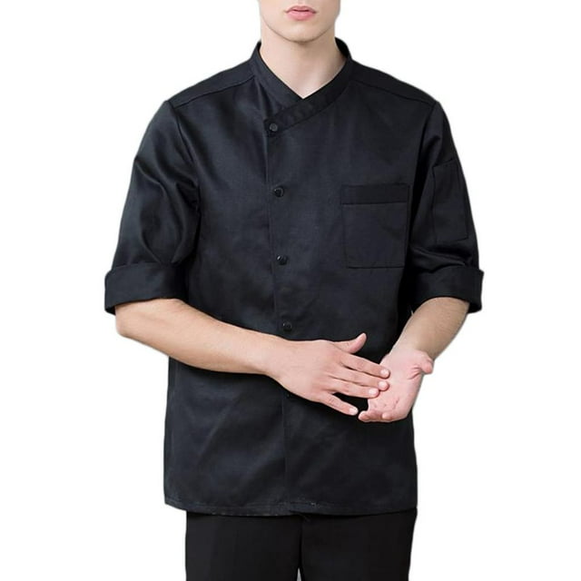 BELOVING 3/4 Sleeve Chef' Jacket Kitchen Cook Coat Uniforms Unisex Black