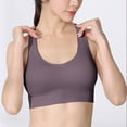 thumbnail image 4 of Xfvqtps Sports Bras for Women Wireless Cross Back Padded Push up Solid Color Crop Tank Tops for Yoga Gym Fitness Purple, 4 of 5