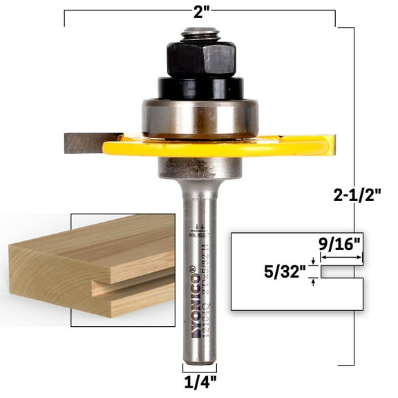 5/32" Slotting Cutter Router Bit - 1/4" Shank - Yonico 12104q