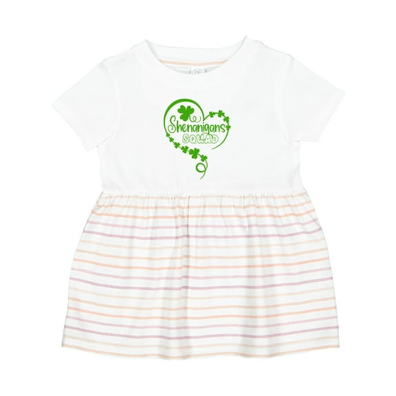 Inktastic Shenanigans Squad St. Patrick's Day Shamrock Heart Girls Baby Dress