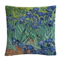 Vincent Van Gogh 'Irises, 1889' 16 X 16 Decorative Throw Pillow