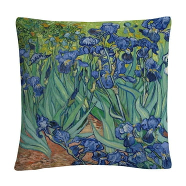 Vincent Van Gogh 'Irises, 1889' 16 X 16 Decorative Throw Pillow