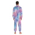 thumbnail image 7 of 1 Piece Adult Onesie Pajamas Cozy & Loose-Fit Sleepsuit Loungewear with Pockets Watercolor Powder Blue Pattern XX-Large, 7 of 7