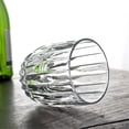 thumbnail image 4 of Tazas de vidrio talladas con rayas vintage, vasos transparentes sin plomo, 285/355 ml, 4 of 7