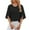 Black, variant on Womens Tops Solid Collarless Five Panel Shoulder Long Sleeve Loose Fitting Casual White Womens Shirts M