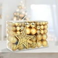 thumbnail image 5 of 100Pcs Christmas Ball Ornaments with Tree Top Star Set, Shatterproof Hollowed-Out Plastic Hanging Decor, Festive Baubles for Xmas Tree & Holiday Decoration, 5 of 5