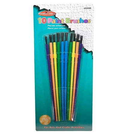 UPC: 0026487733101 | CLI Charles Leonard Creative Arts Plastic Paint Brushes Assorted Colors 10 Per Pack 24 Packs