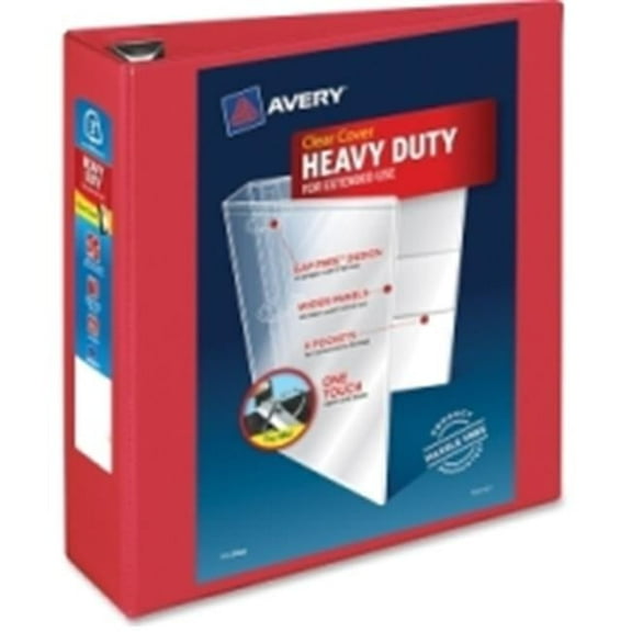 Avery Heavy-Duty EZD Ring Reference View Binders - Red - 3 in.