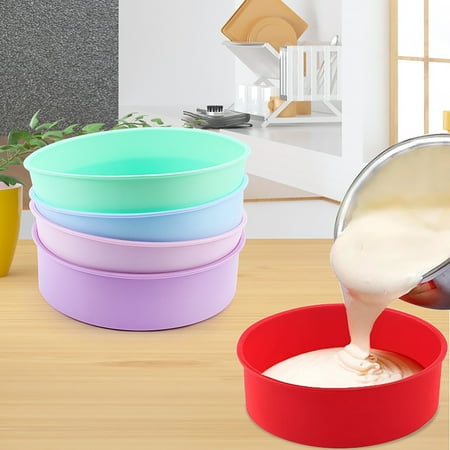 

Yesbay Silicone Cake Mold 10 Inch Heat Resistant DIY Round Shaped Pastry Mould for Kitchen