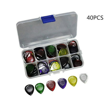 Christmas Clearance 40pcs Durable Clear Acoustic Electric Guitar Picks Plectra 1.0 2.0 3.0mm +