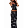 thumbnail image 2 of Women'S Summer Maxi Skirt Set 2 Piece Vacation Set Strapless Crop Tube Top and Skirt Sets Going Out Outfit, 2 of 9