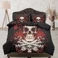 thumbnail image 1 of Skull In Flames Black Duvet Cover Set Bedspread, Dorm Bedding With Pillowcase, 1 of 4