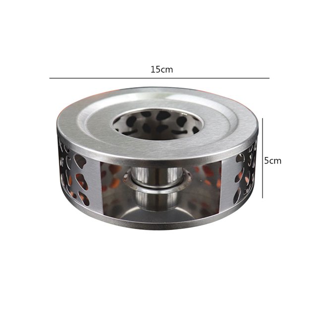 Calentador de té portátil de acero inoxidable, calentador de tetera resistente al calor, portavelas hueco estable para leche caliente, café y agua Hugtrwg Libre de BPA