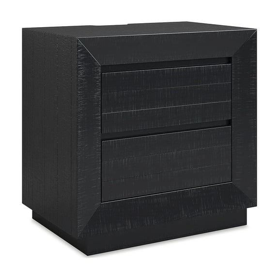 Signature Design by Ashley Londer Two-Drawer Charging Nightstand - Black Modern Farmhouse Bedside Table