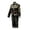 Black, variant on Elegant Men's Embroidered Tuxedo Set Blue Red Black White | Formal 2-Piece Suit with Gold Trim & Fringe | Regular Fit Floral Blazer Jacket Waistcoat Pants for Wedding Prom