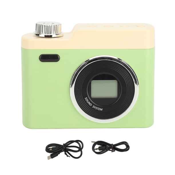 Reloj despertador con altavoz Bluetooth, reproducción de música inalámbrica, visualización de la hora, grabación de sonido, altavoz, reloj despertador para dormitorio, color verde aguacate