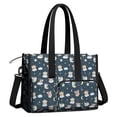thumbnail image 2 of Teacher Tote Bag,Dark Blue Star Fairy Pattern Teacher Utility Tote Bag,Large Work Tote Bags for Women with Multiple Pockets,Top Zipper Closure,13.8x10.6x6.7 Inch, 2 of 5