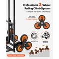 thumbnail image 3 of KFFKFF Stair Climbing Cart with 220 lbs Capacity, Folding Trolley with Adjustable Handle, 6 Wheels, and 2 Bungee Cords for Home, Groceries, and Warehouse Use, 3 of 9