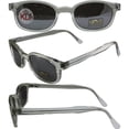 thumbnail image 4 of The Original X-KD's Biker Shades Sunglasses By PCSUN 20% Larger Clear Frames Silver Mirror Lenses, 4 of 4