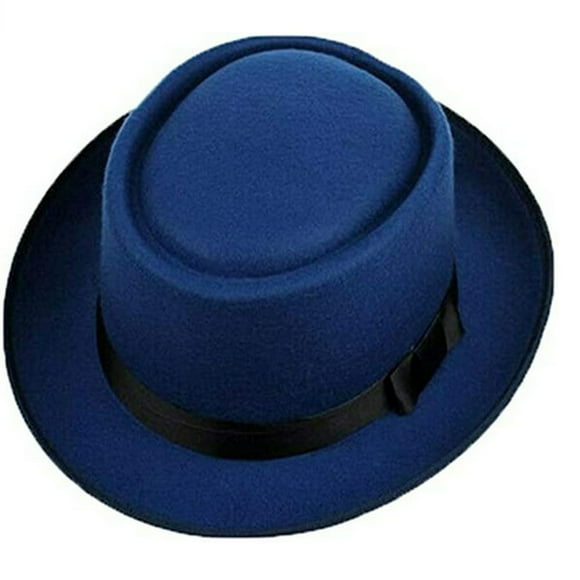 Men Women Hard Felt Pork Pie Cap Fedora Bowler Hat Derby Homburg Hats Band Hats Gentleman Fedora Cap