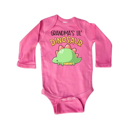 

Inktastic Grandma s Lil Dinosaur with Cute Stegosaurus Gift Baby Boy or Baby Girl Long Sleeve Bodysuit