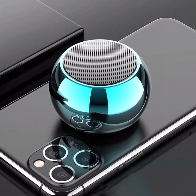 Altavoz Bluetooth inalámbrico subwoofer de metal multifuncional altavoz inalámbrico portátil para viajes al aire libre hogar azul claro