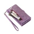 thumbnail image 4 of for iPhone XR Wallet Case for Women Men, iPhone XR Case, Flip Leather Shockproof Magnetic Zipper Pocket Wallet Purse Case w/Stand Card Slot Holder Wrist Strap for iPhone XR,Purple, 4 of 9