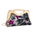 thumbnail image 2 of YIFEI Wooden Handle Sequin Embroidered Floral Handbag with Detachable Strap Evening Clutch for Wedding Party, 2 of 6
