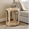 thumbnail image 2 of Jenna Round End Table with Shelves in Coastal Natural Solid Wood, 2 of 8