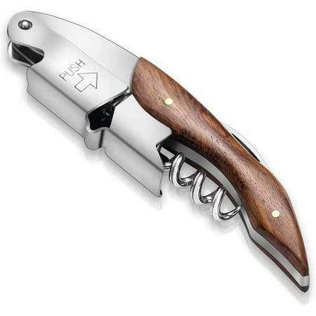 

Bottle Opener Bottle Opener Wine Opener with Foil Cutter Stainless Steel Wood Handle Classic All in one Wine Key Waiter Corkscrew for Beer Bar Restaurant Waiters Set for 1