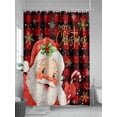 thumbnail image 5 of Red Plaid Christmas Small Stall Shower Curtain, Waterproof Shower Curtains for Bathroom, Santa Xmas Snowflake Farmhouse Washable Fabric Cloth Bath Curtain for Bathtub with Hooks 36x78 Inches, 5 of 6
