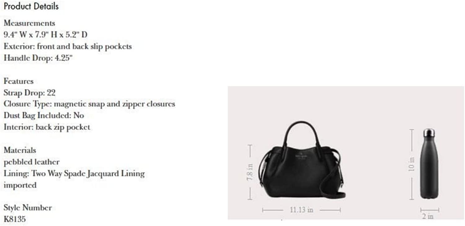 Kate Spade New York Women’s Pebbled Leather Dumpling Satchel Bag, Black