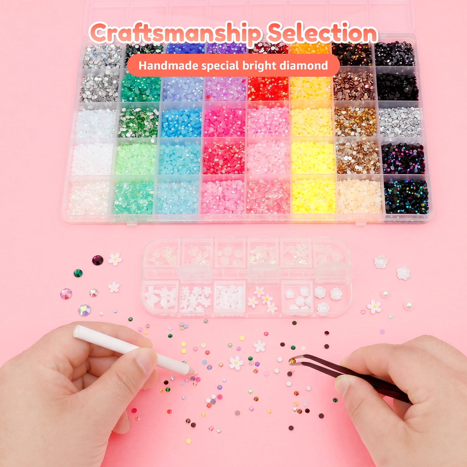 Threns 40 Colors Resin Rhinestone for Bedazzling 0.12in 32000 Pcs Flatback Rhinestone for Crafting Bedazzling Kit with 3Pcs B7000 Glue for Clothing Shoes Nail Book Diamond Art