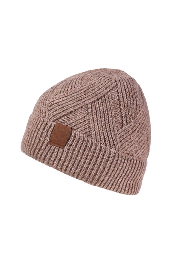 Winter Thick Solid Color Flipped Brim Knit Hat - Casual Warm Pull-On Head-Covering Versatile Cold Weather Cap for Adults,Winter Hats for Women ,Size:One Size