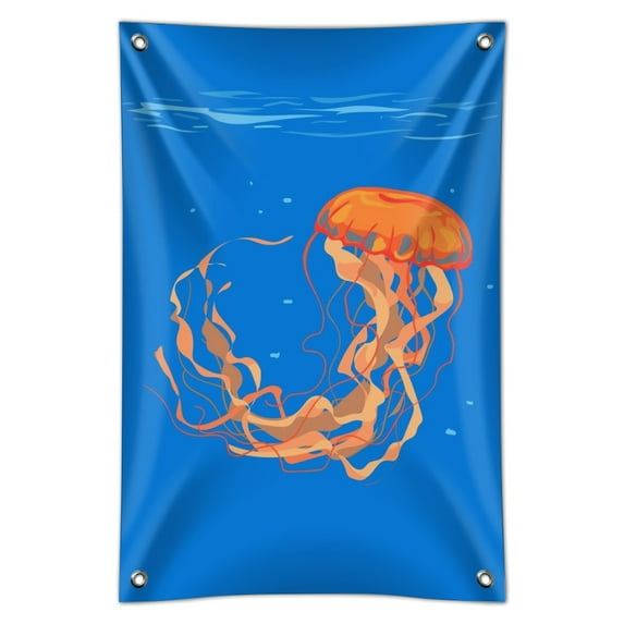 Underwater Orange Medusa Jellyfish Home Business Office Sign