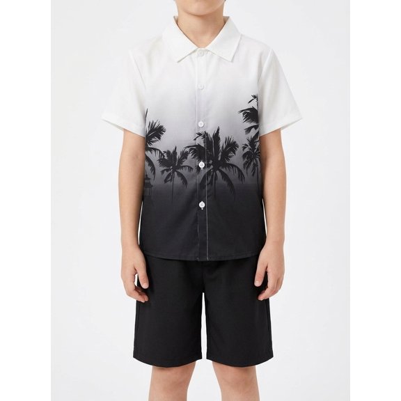 PureChapter Boys' Clothing Sets Boys Summer Outfits Hawaiian Short Sleeve Shirts Matching Shorts 2-Piece for Beach Vacation