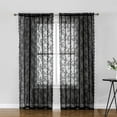thumbnail image 3 of Black Lace Curtains 2 Panels Set -Vintage Sheer Gothic Curtains for Bedroom French Door Boho Decor, 3 of 4