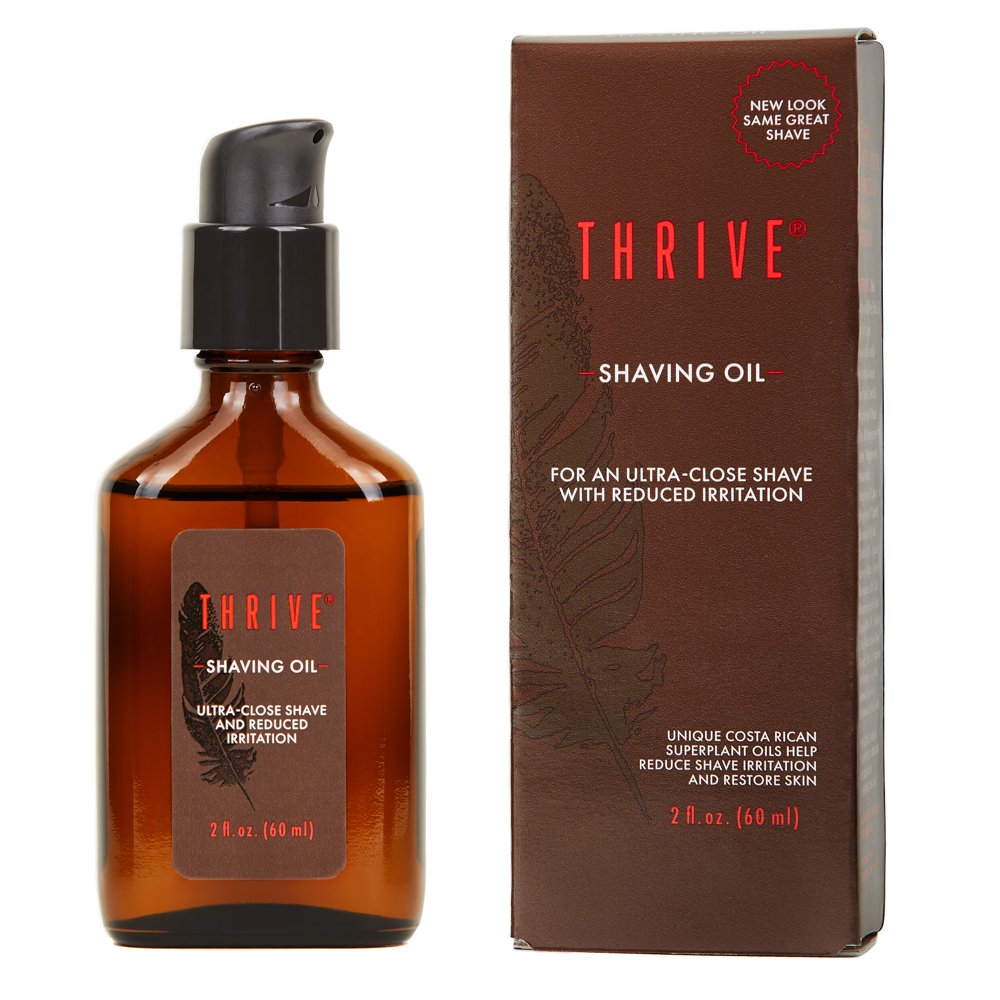 Thrive Natural Shaving Oil, 2 oz Vegan Shave Oil for Men Made In USA