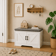 thumbnail image 5 of CONCETTA 28" Shoe Storage Bench with Cushion, Entryway Storage Cabinet with Adjustable Shelves, Shoe Organizer Bench for Bedroom Hallway, 5 of 10