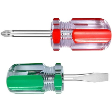 Fat Head Screwdriver Slotted Phillips Screwdriver - Stubby Screwdriver Set Magnetic Tip Flat Phillips Short Screwdriver for Small Screws - Small Screwdriver Set Small Size Short Screw Driver Set