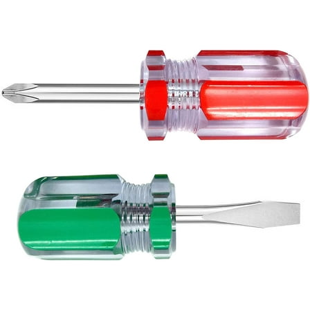 SkyAuks Fat Head Screwdriver Slotted Phillips Screwdriver - Stubby Screwdriver Set Magnetic Tip Flat Phillips Short Screwdriver for Small Screws - Small Screwdriver Set