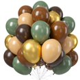 thumbnail image 1 of Globos Jobkoo de látex verde y marrón, 60 unidades, para decoración de fiestas, 1 of 7