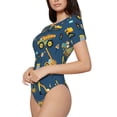 thumbnail image 2 of Daiia Modern Excavator print Women's Crew Neck Short Sleeve Bodysuit Fashion Tops Fit Casual Basic Extender Bodysuit-Large, 2 of 9